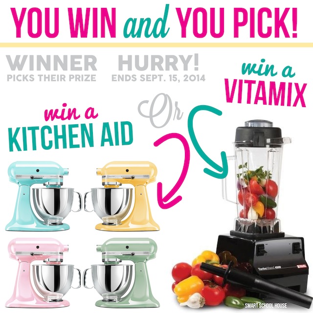Win a Vitamix or Win a Kitchen Aid Mixer! The winner picks their prize! Which would you choose? Ends Sept. 15, 2014
