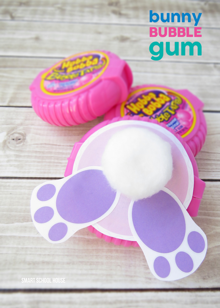 Bunny Bubble Gum made with Bubble Tape Gum. An easy DIY Easter gift idea!