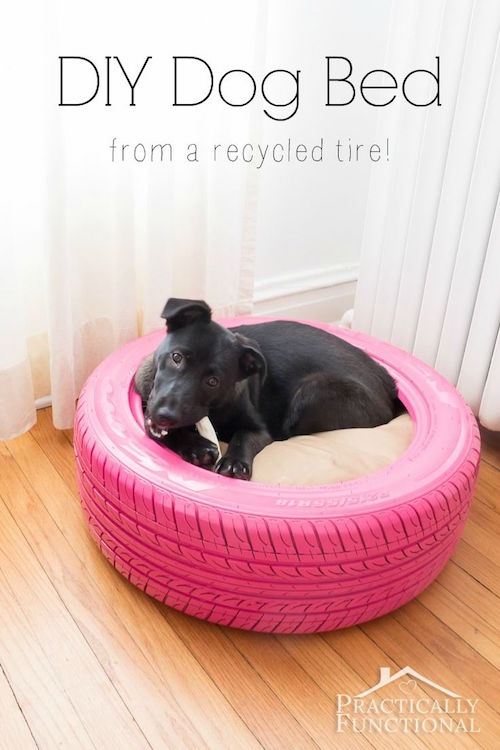 Make a dog bed using an old tire with this great DIY tutorial! 