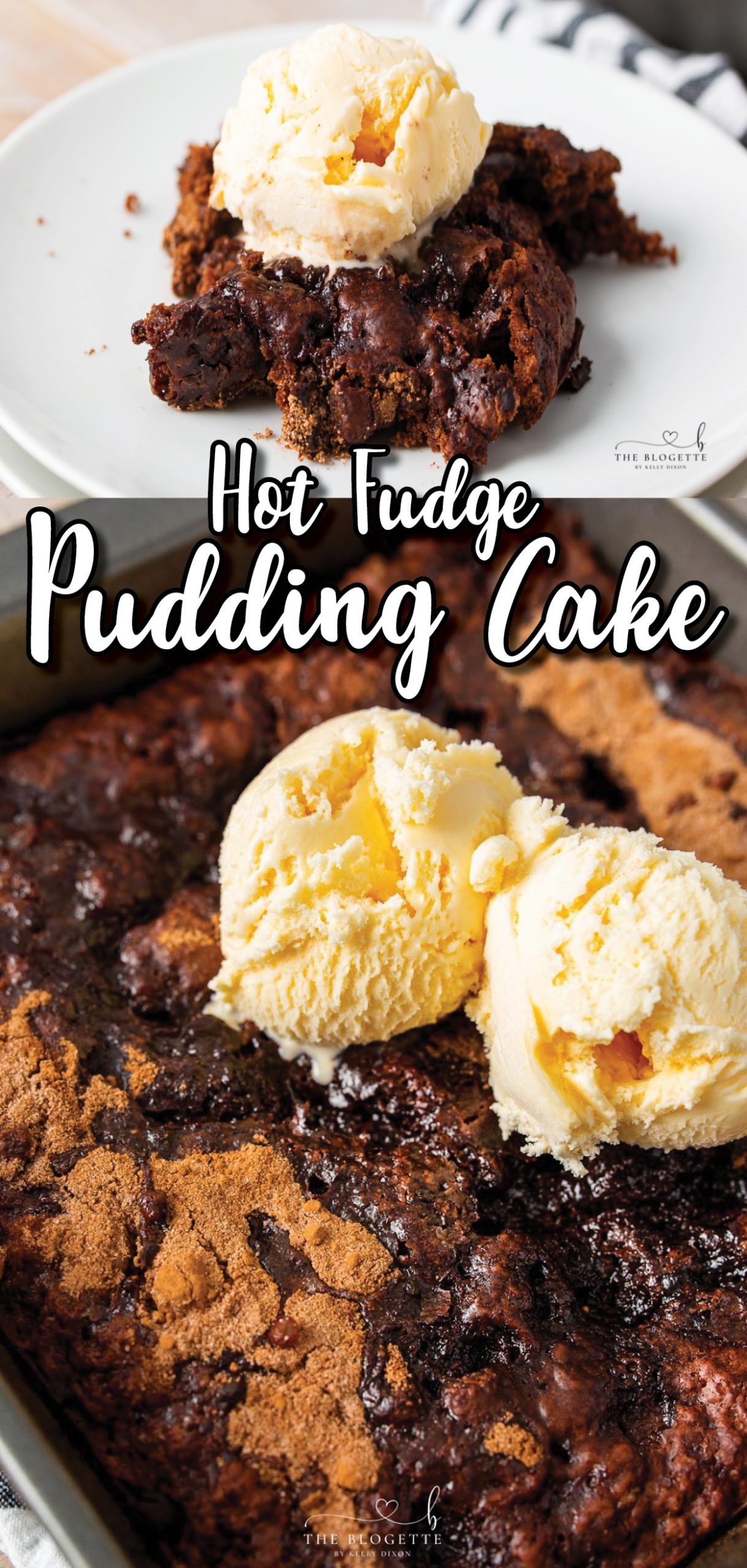 Hot Fudge Pudding Cake is a super simple homemade cake batter that bakes into a beautiful chocolate cake with warm fudge hidden inside.