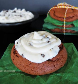 Chocolate Cookies with Peppermint Pattie Frosting