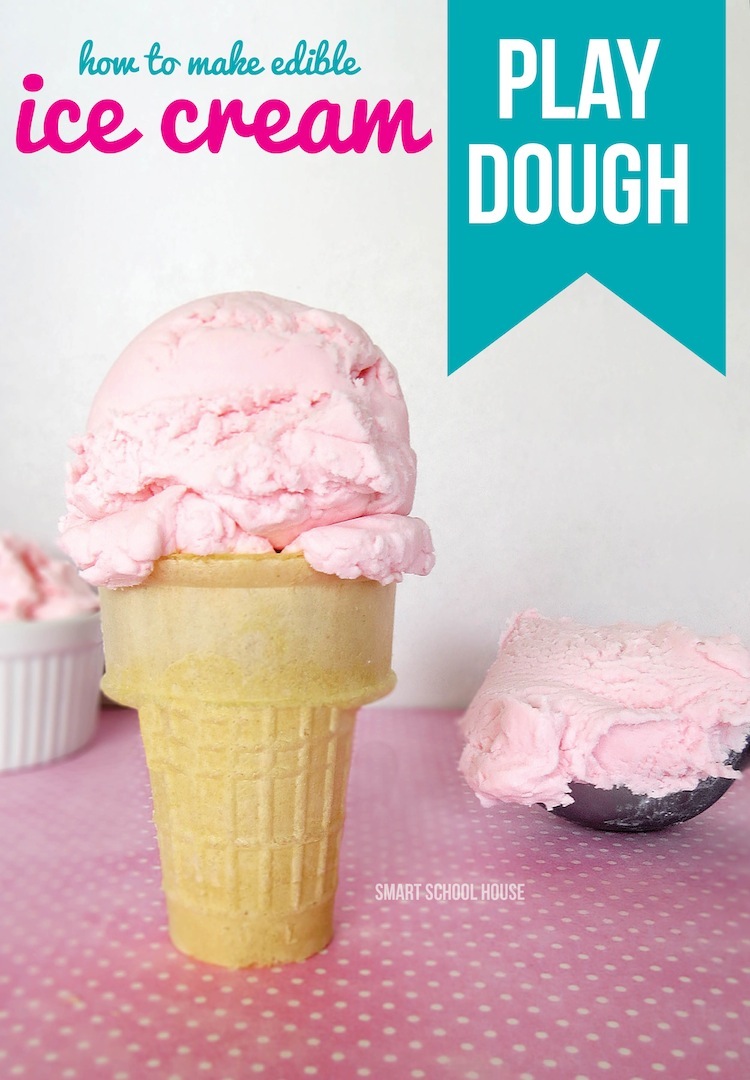 THE ORIGINAL ICE CREAM PLAY DOUGH RECIPE made with frosting and powdered sugar. Edible Play Dough #IceCreamPlayDough