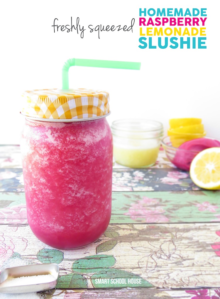 How to make a freshly squeezed homemade raspberry lemonade slushie