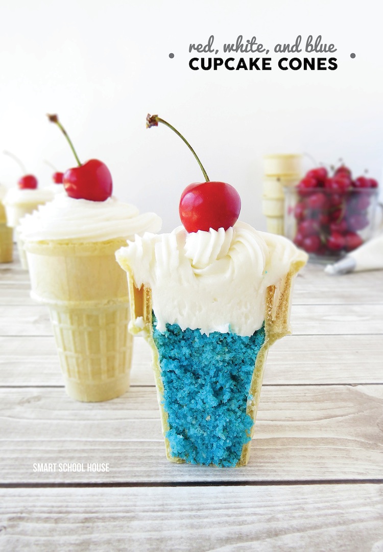 Red, White, and Blue Cupcake Cones! So easy that I can't believe I didn't think of this sooner..