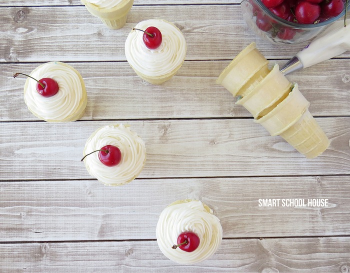 Red, White, and Blue Cupcake Cones 4