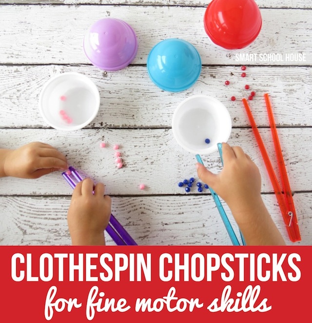 Clothespin Chopsticks are so fun to use for fine motor skills!