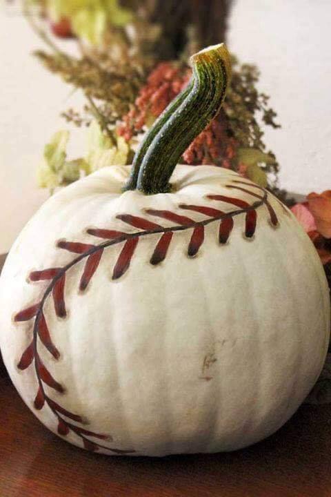 DIY Baseball Pumpkin