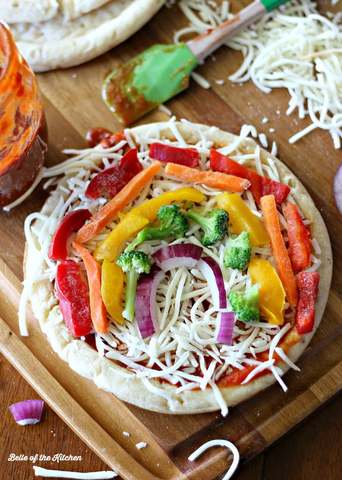 How to Make a Rainbow Pizza. A great recipe for healthy eating by Belle of the Kitchen