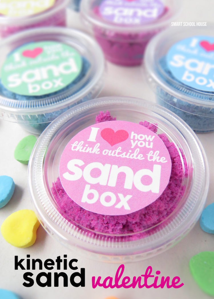 I love how you think outside the sandbox. A non-candy Valentine's day idea using Kinetic Sand!