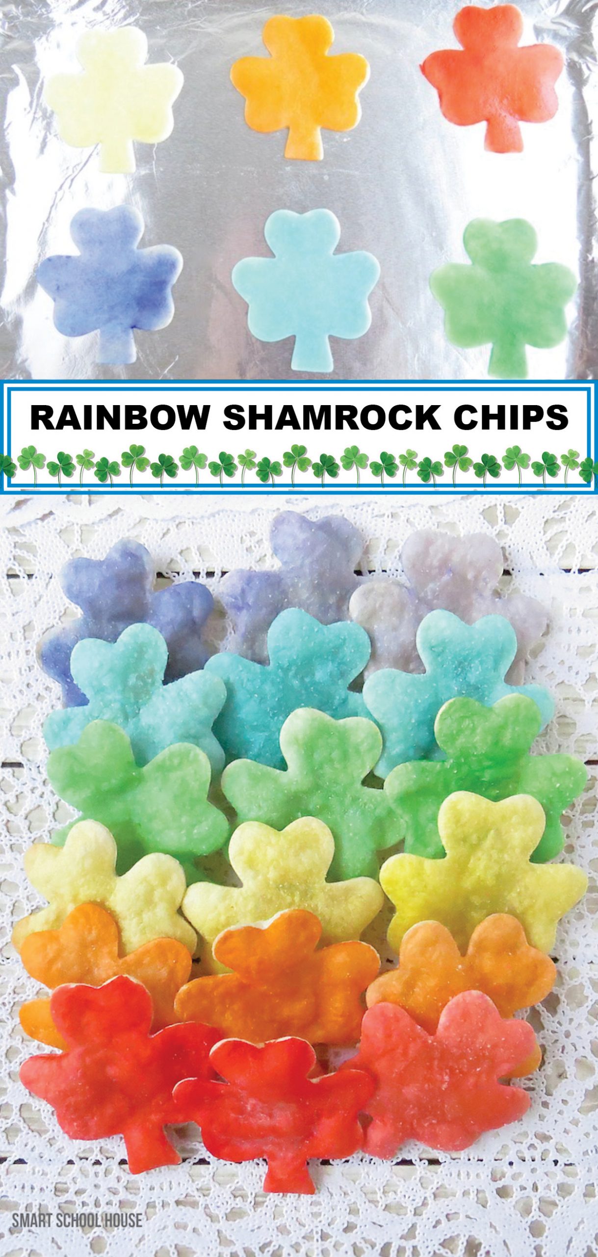 Homemade Rainbow Shamrock Chips