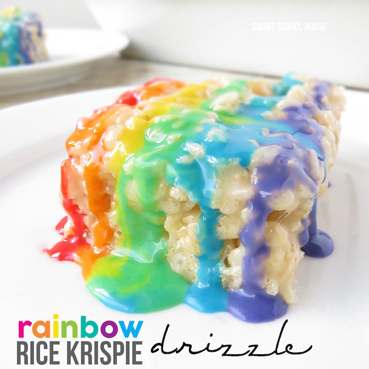 Rainbow Rice Krispie Drizzle