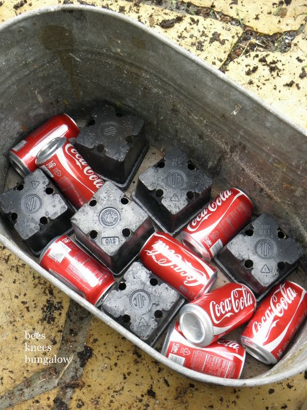 Use empty soda cans at the bottom of a plater to make it lighter!