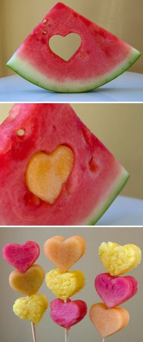 Use cookie cutters to create shapes. Fill the shapes various fruit or make a watermelon kabob 