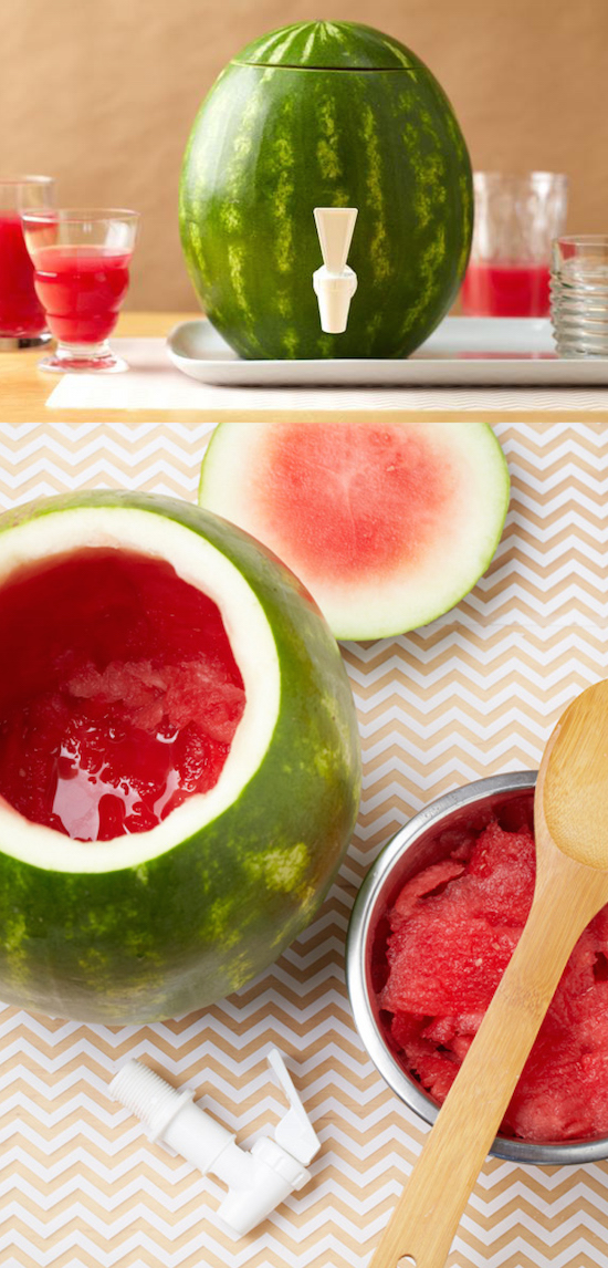 Turn your watermelon into a drink dispenser!