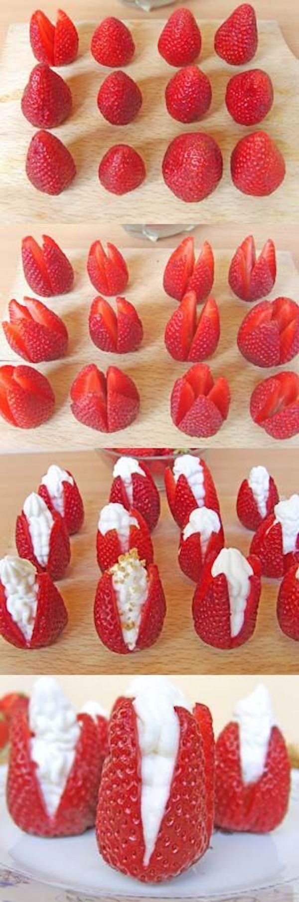 How to make cream filled strawberries