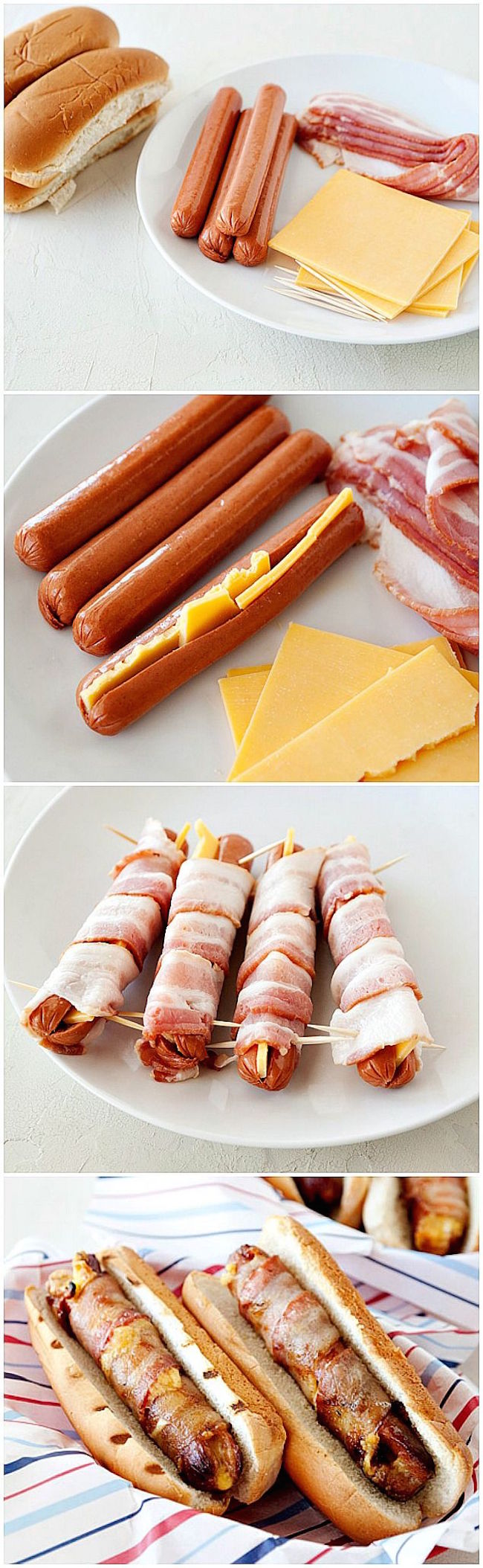 Make irresistible cheese-stuffed and bacon-wrapped hot dogs plus 15 genius hot dog hacks!