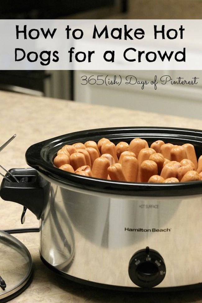 Use a crock pot to cook hot dogs for a crowd plus 15 genius hot dog hacks!