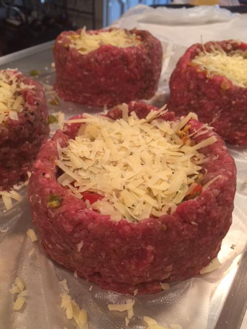 Turn ground beef patties into edible bowls for a bun-less burger! You can fill them with your favorite things.