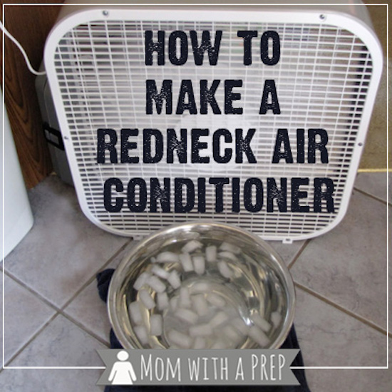 Put a metal bowl filled with ice water in front of a fan. Redneck Air Conditioner! 