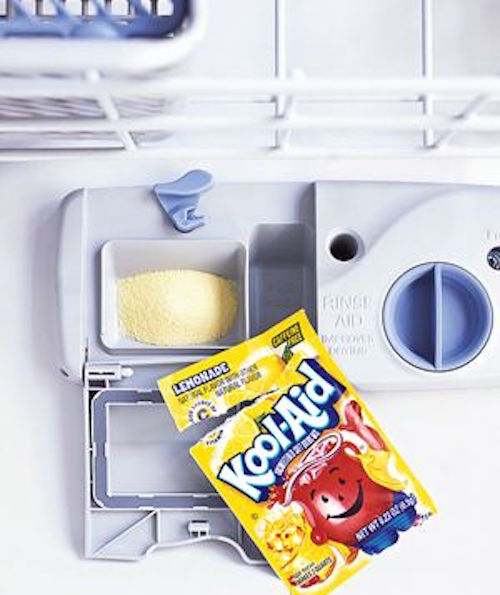 Clean your dishwasher AND leave it smelling like lemonade Kool Aid in the the process (yum!). 