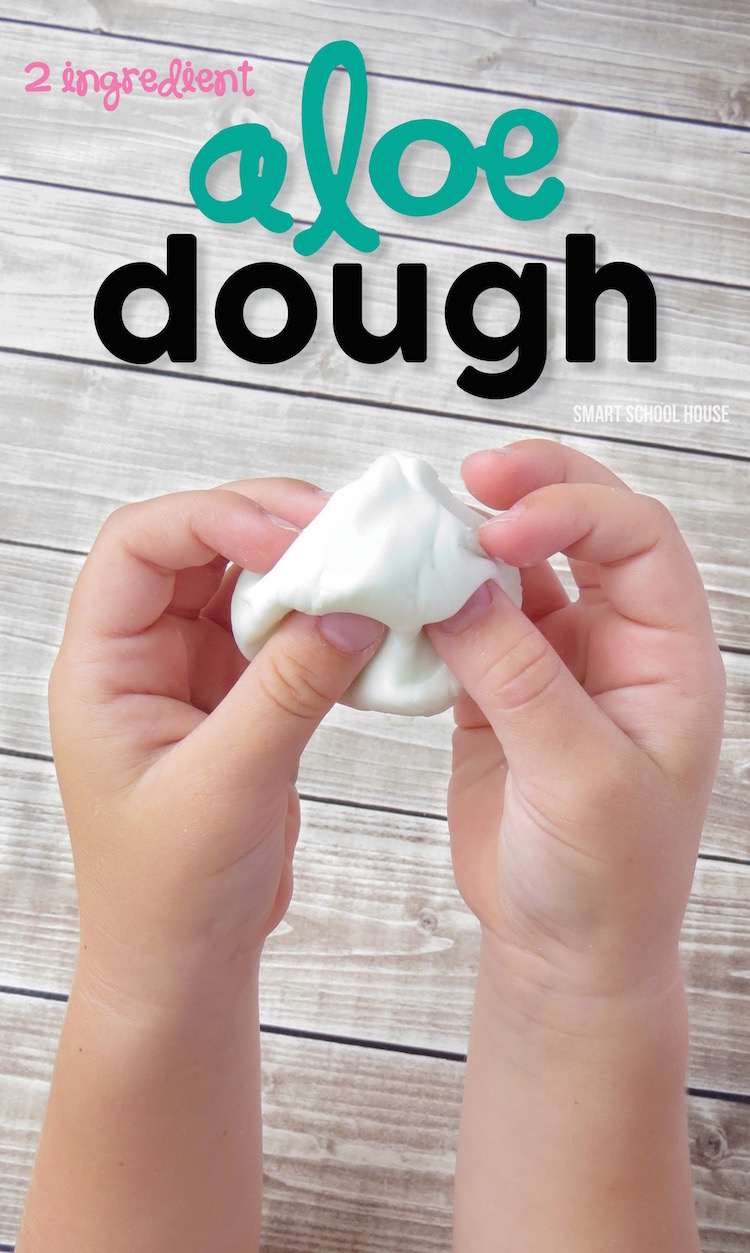 2 ingredient Aloe Dough! A super soft and amazing smelling DIY play dough recipe made with aloe!