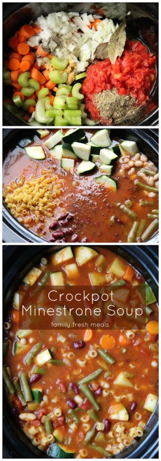 Crockpot Minestrone Soup - this looks delicious and filling.