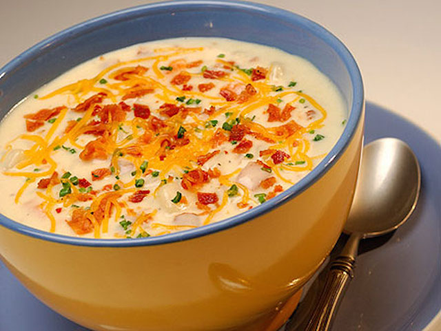 Loaded Baked Potato Soup copycat recipe from the Carnation Cafe in Disneyland. 