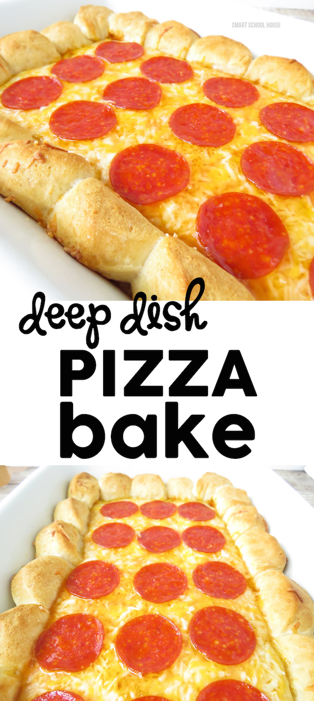 Deep Dish Pizza Bake. An easy pizza recipe idea. OMG! SO GOOD!