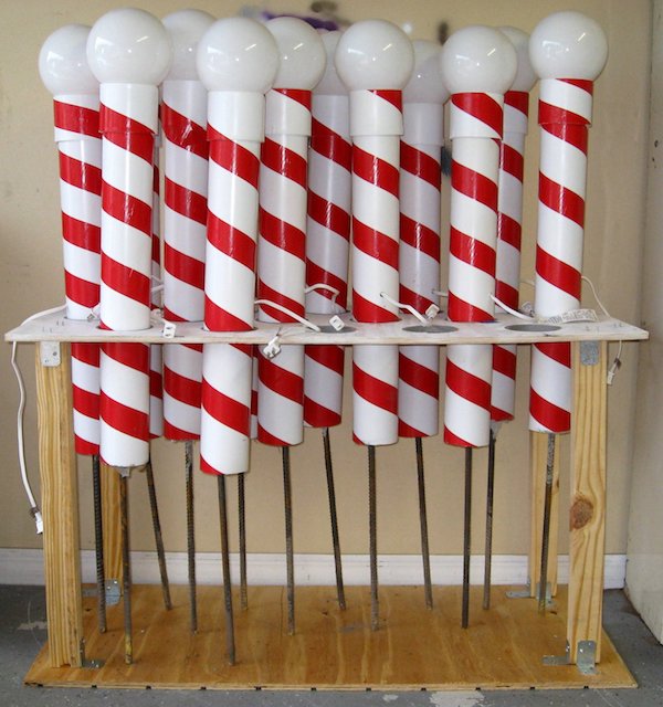 Use PVC & tape to make North Pole lights that actually light up! 