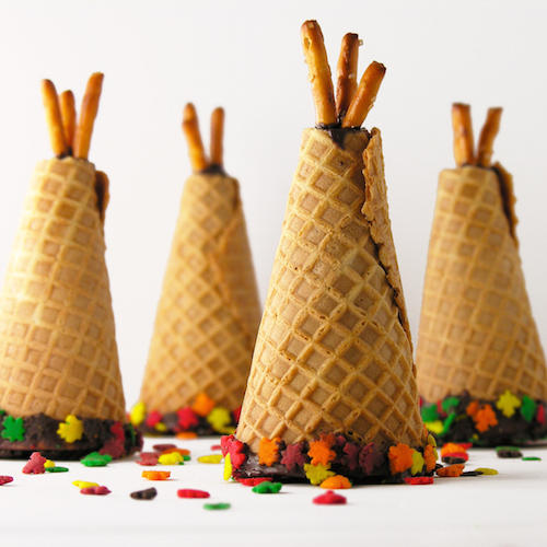 Sugar Cone tepees for Thanksgiving 