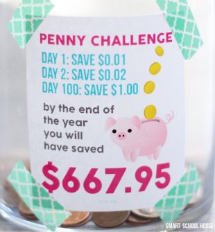 PENNY CHALLENGE - Begin any day of the year, collect pennies, and after 365 days you will have saved almost $700! Start today!