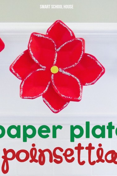 Paper plate poinsettia for kids