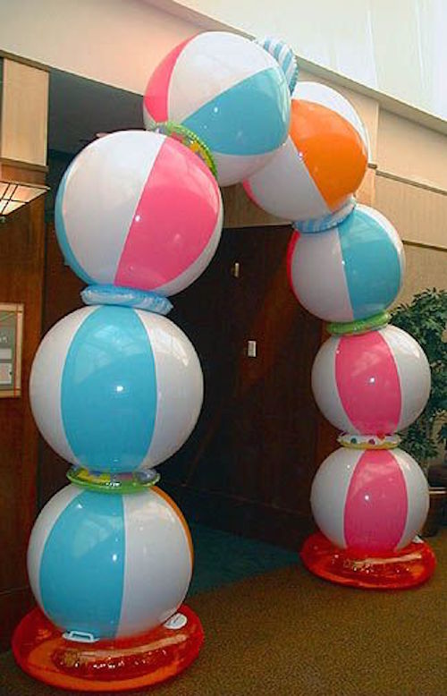 Make a giant beach ball arch for a pool party or summer party. FUN! 