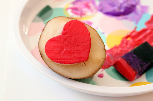 Heart potato stamps - I've always wanted to try these! 
