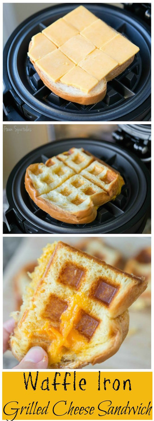 Waffle Iron Grilled Cheese Sandwich. Must try! 