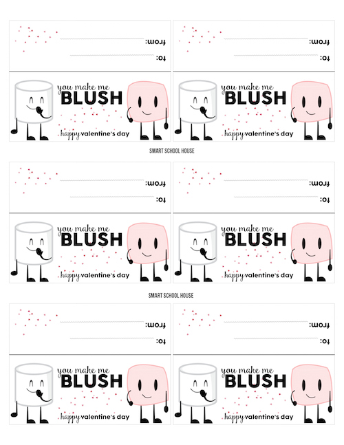 Blushing Marshmallow Valentine Printable