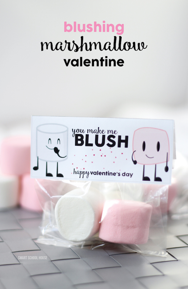 Blushing Marshmallow Valentine - an easy, inexpensive, and cute DIY Valentine idea!