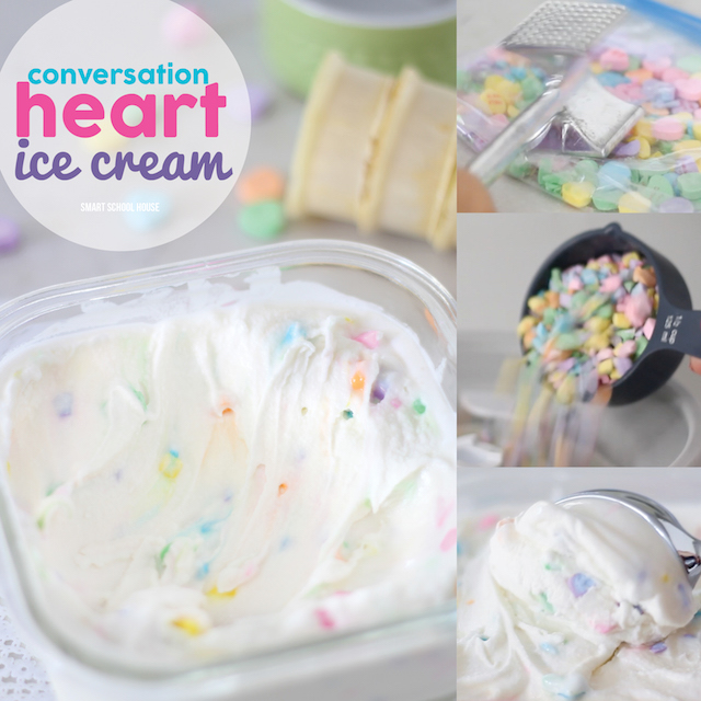 Conversation Heart Ice Cream - for Valentine's Day! No ice cream machine required. This stuff is delicious!