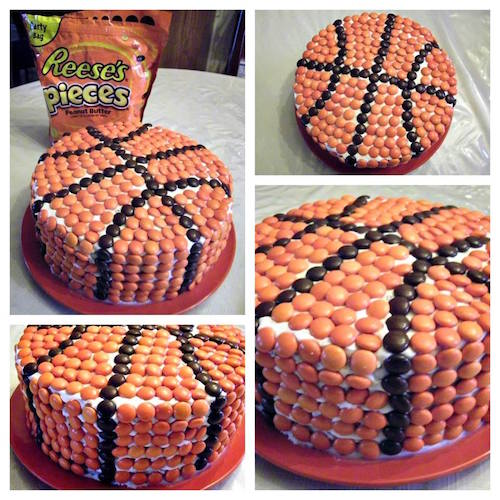 How to make a basketball cake using Reese's Pieces - so smart! 