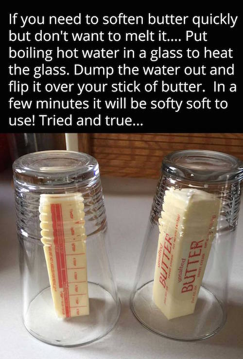 How to soften butter quickly - this is so smart! Must try.