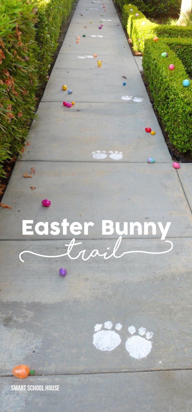 Easter Bunny Trail - using flour and and an aluminum pan!