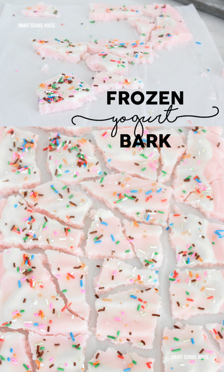 3 ingredient Frozen Yogurt Bark - so fun to make and very delicious. Must try! #snacksational