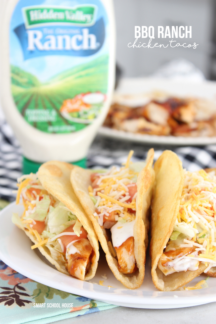 BBQ Ranch Chicken Tacos - with delicious homemade taco shells!