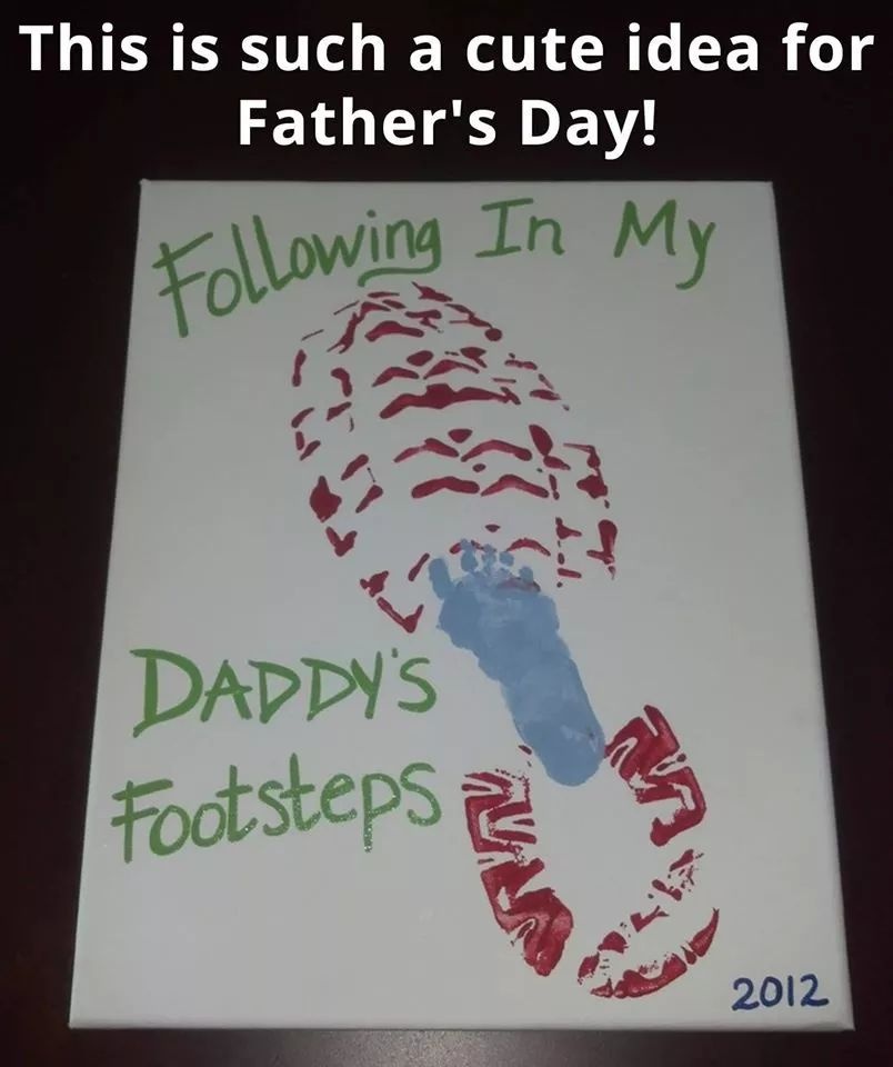 Footprint art just for Dads! This is such an easy and great DIY gift idea for Father’s Day. 