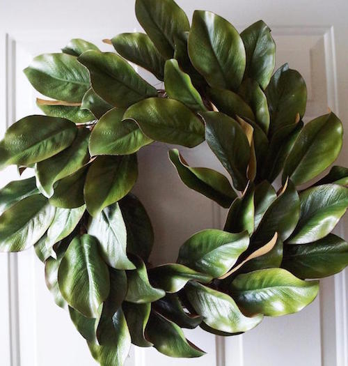 Adding a touch of magnolia anything is essential for farmhouse decor. 