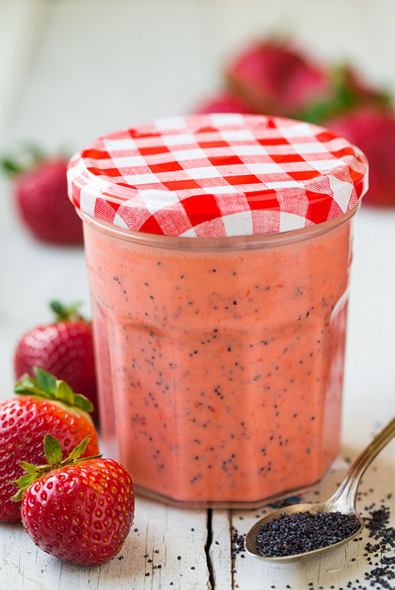 Make a Strawberry Raspberry Cranberry Avocado Spinach Salad with this Strawberry Poppy Seed Dressing. 