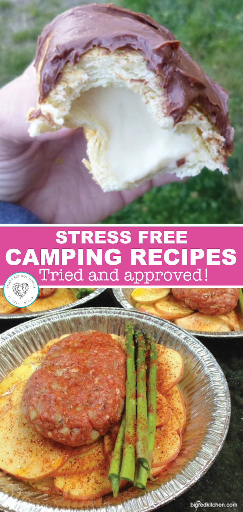 The beautiful weather is here and camping season is about to begin. Find wonderful, stress free recipes for camping food here. These recipes are tried, tested, and sure to give you delicious camping food. #camping #food #prep #campfood #dessert #recipes #smartschoolhouse