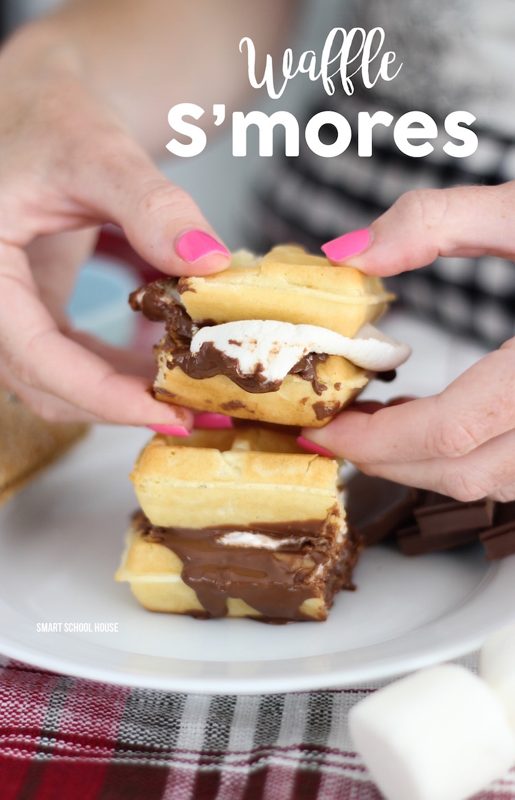 Waffle S'mores - s'mores that can be made all year long and don't require a camping trip or an open flame. They do, however, require waffles.....You're going to love this easy Waffle S'mores recipe!