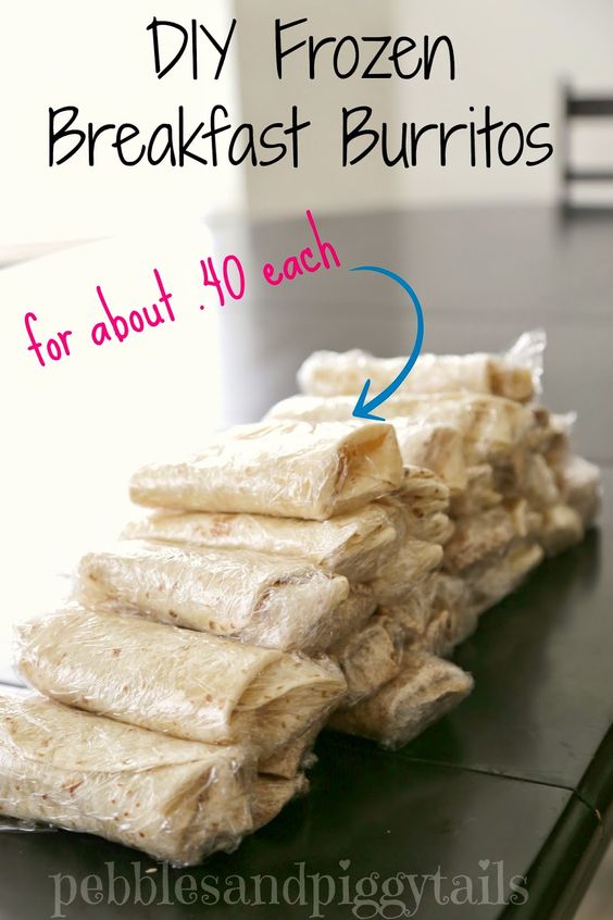 DIY Frozen Breakfast Burritos. Great idea for on-the-go breakfasts!