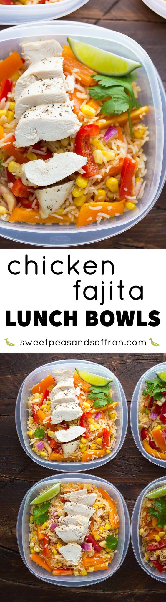 Chicken Fajita Lunch Bowls (Make Ahead). Make this recipe on Sunday and have all of your work lunches ready for the week!